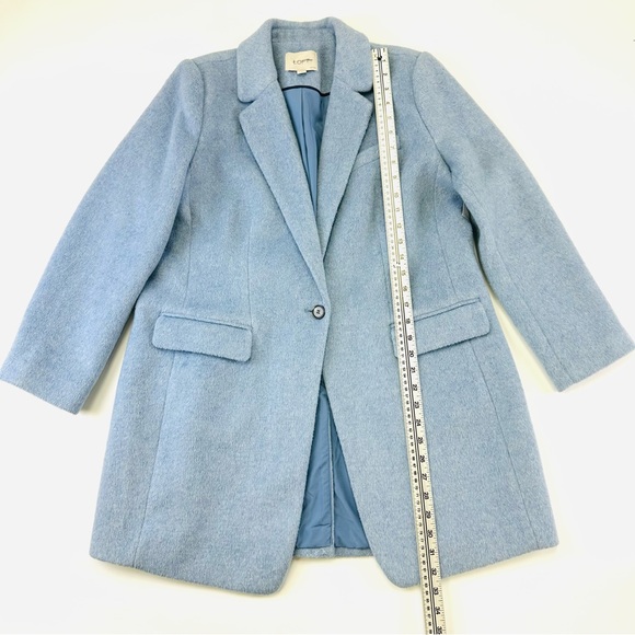 Loft blue light coat Womens Large Petite one button lined Tailored cloth coat - Picture 7 of 14
